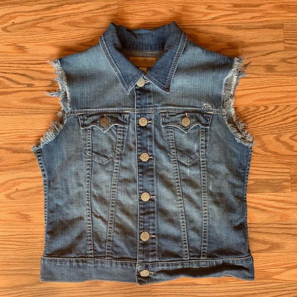 True Religion Denim Distress Vest